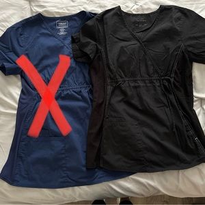 Cherokee maternity scrub top, size S, black